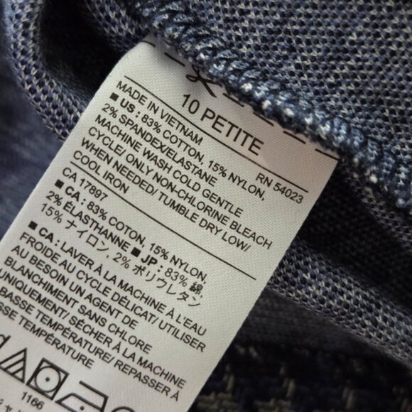 Banana Republic Houndstooth Pencil Skirt | Blue Knit Workwear | 10 Petite - Picture 10 of 10